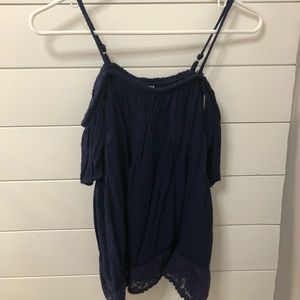 Xhilaration Off-The-Shoulder Navy Blouse